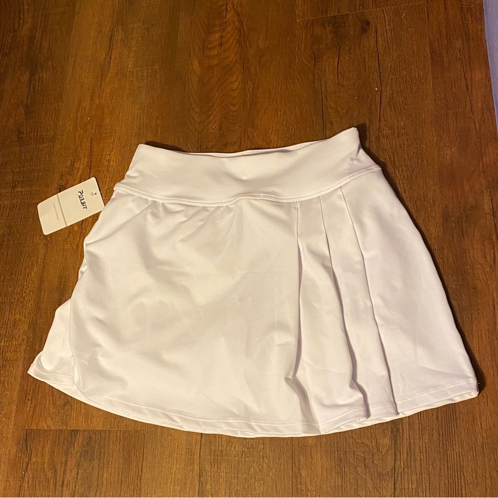 PERSIT white Tennis dress with pleats and inside front pocket size Medium